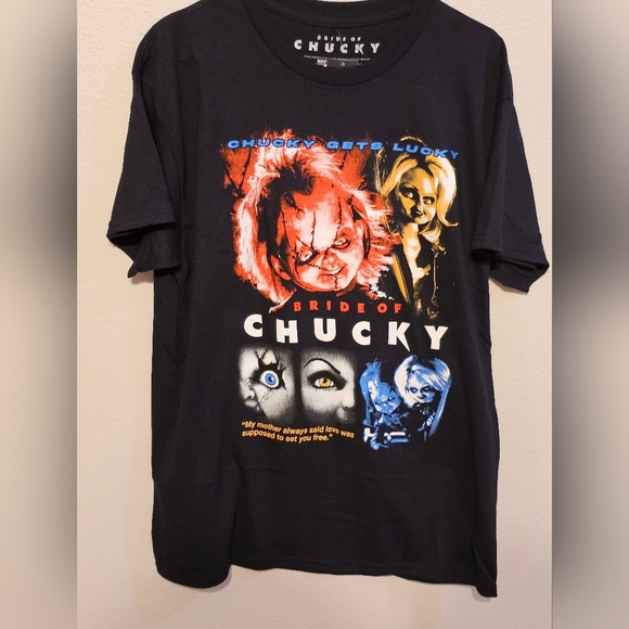 T-shirt Noir Chucky - Film D'horreur Culte - 100% Coton - Taille XL (54/56) - Manches Courtes - Neuf Avec étiquettes